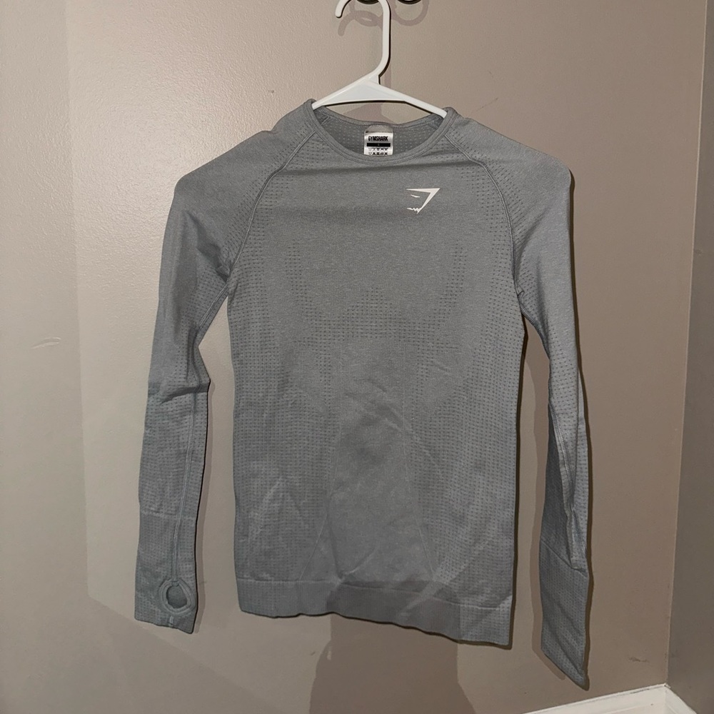 Gymshark Vital Seamless 2.0 Long Sleeve Top - Light Grey Marl